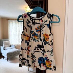 Tibi Silk Floral Peplum Top